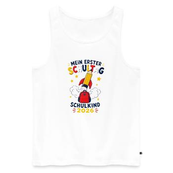 Mein erster Schultag – Schulkind 2026 - Männer Premium Bio Tank Top - Weiß - Vorne - Michal (187cm)