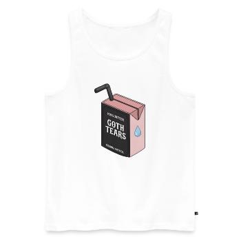 Boîte 100 % Bitter Goth Tears - Débardeur bio Premium Homme - blanc - Devant - Michal (187cm)