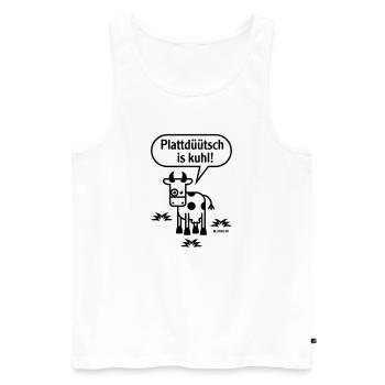 Plattdüütsch Is Kuhl! (Plattdeutsch) - Männer Premium Bio Tank Top - Weiß - Vorne - Michal (187cm)