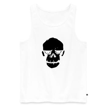 Affe Stadtaffe - Männer Premium Bio Tank Top - Weiß - Vorne - Michal (187cm)