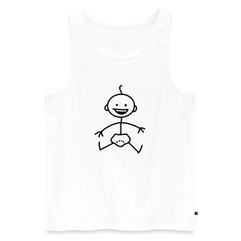 baby_stick_figure_1c - Men's Premium Organic Tank Top - white - Front - Michal (187cm)