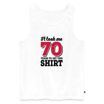 70th birthday - Men's Premium Organic Tank Top - white - Front - AI Model Male 178 light (178cm)