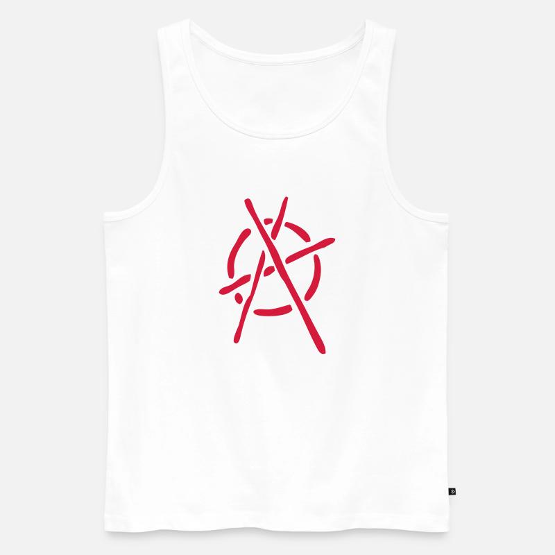 anarchy logo stencil - Männer Premium Bio Tank Top - Weiß