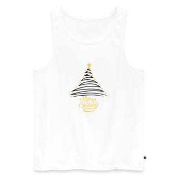 logo fir tree christmas tree fir starry happy - Men's Premium Organic Tank Top - white - Front - Michal (187cm)