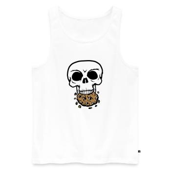mort crâne mort tête squelette os mort - Débardeur bio Premium Homme - blanc - Devant - AI Model Male 178 light (178cm)