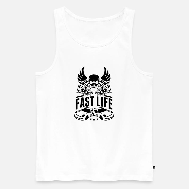 fast_life_design_bv1 - Männer Premium Bio Tank Top - Weiß