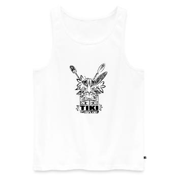 TIKI tribal polynesien - Débardeur bio Premium Homme - blanc - Devant - Michal (187cm)