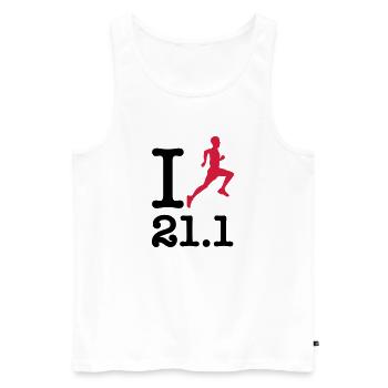 Half Marathon 21.1 - Men's Premium Organic Tank Top - white - Front - AI Model Male 178 light (178cm)