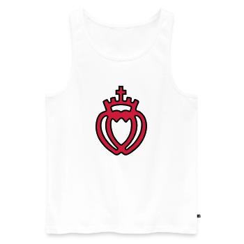 coeur vendeen coeur croix couronne fidélité couple - Débardeur bio Premium Homme - blanc - Devant - AI Model Male 178 light (178cm)