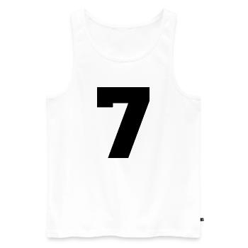 7 - Männer Premium Bio Tank Top - Weiß - Vorne - Michal (187cm)