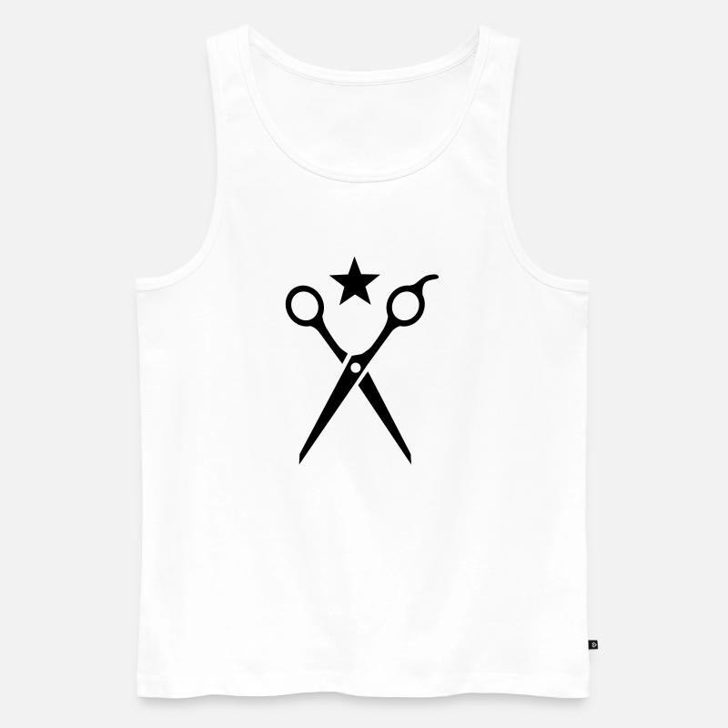 Schere - Männer Premium Bio Tank Top - Weiß