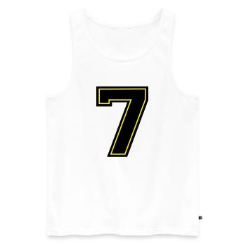 7 - Männer Premium Bio Tank Top - Weiß - Vorne - Michal (187cm)