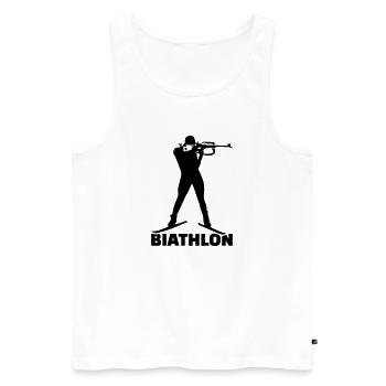 Biathlon - Männer Premium Bio Tank Top - Weiß - Vorne - AI Model Male 178 light (178cm)