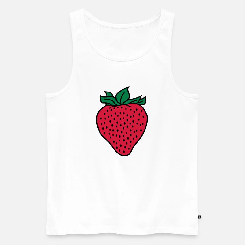 erdbeere - Männer Premium Bio Tank Top - Weiß