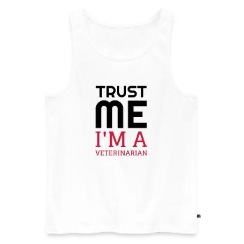 Tierarzt / Tierpflege / Arbeit / Job - Männer Premium Bio Tank Top - Weiß - Vorne - Michal (187cm)