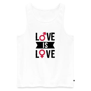 Love is love - Männer Premium Bio Tank Top - Weiß - Vorne - Michal (187cm)