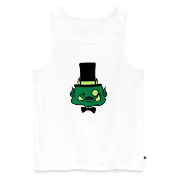 Monsieur le visage m messieurs cylindre chapeau st - Débardeur bio Premium Homme - blanc - Devant - Michal (187cm)