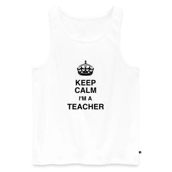 School Teacher Schule Lehrerin Ecole Prof Lehrer - Men's Premium Organic Tank Top - white - Front - AI Model Male 178 light (178cm)