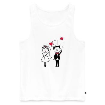 ehepaar_001 - Männer Premium Bio Tank Top - Weiß - Vorne - Michal (187cm)