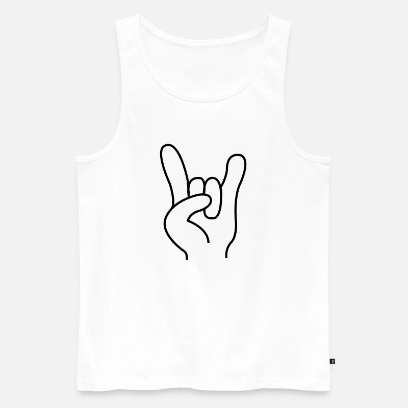 hand_rock_n_roll - Männer Premium Bio Tank Top - Weiß