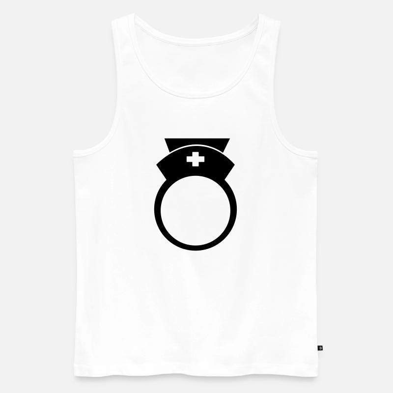 Krankenschwester Monogramm Rahmen - Männer Premium Bio Tank Top - Weiß