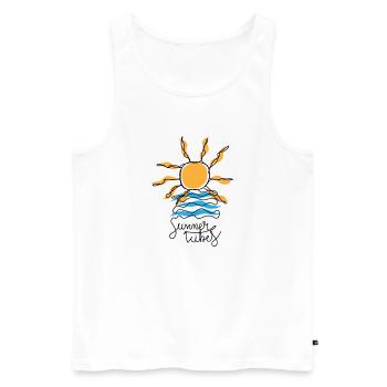 Sommer Vibes - Männer Premium Bio Tank Top - Weiß - Vorne - AI Model Male 178 light (178cm)