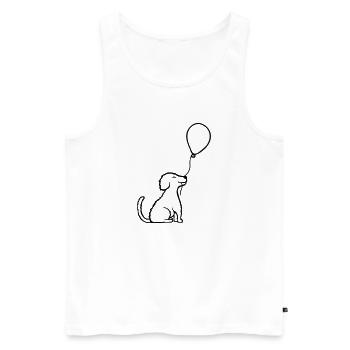 Sitzend Luftballon Hund cool - Männer Premium Bio Tank Top - Weiß - Vorne - AI Model Male 178 light (178cm)