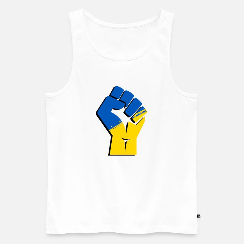 Ukraine Faust - Männer Premium Bio Tank Top - Weiß