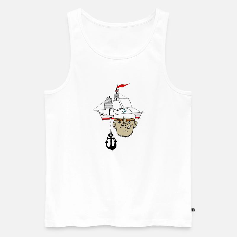 Matrose Anker Schiff - Männer Premium Bio Tank Top - Weiß