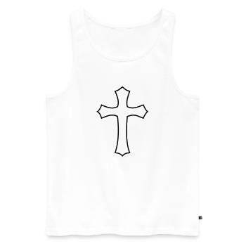 Croix chrétienne - Débardeur bio Premium Homme - blanc - Devant - AI Model Male 178 light (178cm)