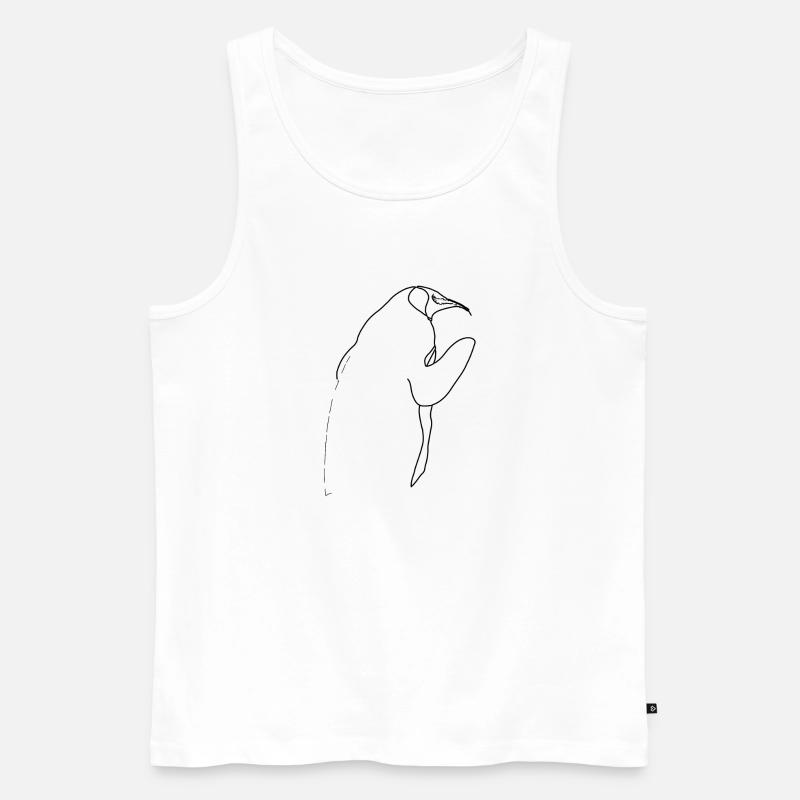 Pinguin Illustration Silhouette Geschenkidee - Männer Premium Bio Tank Top - Weiß