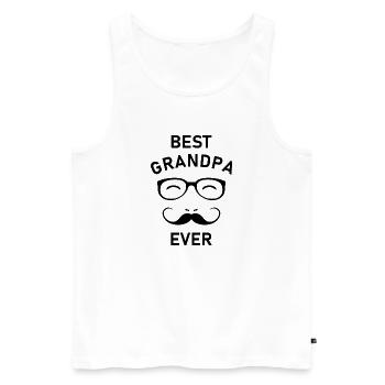 Bester Opa aller Zeiten. Schwarze Version - Männer Premium Bio Tank Top - Weiß - Vorne - Michal (187cm)