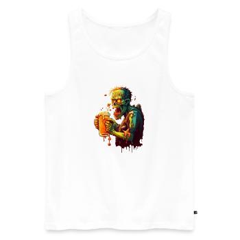 Creepy Beer Lover - Zombie - Men's Premium Organic Tank Top - white - Front - Michal (187cm)
