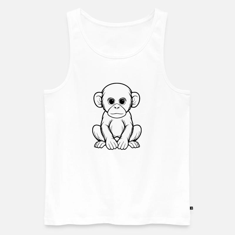 Monkey Monkey Monkey Face Jungle - Men's Premium Organic Tank Top - white