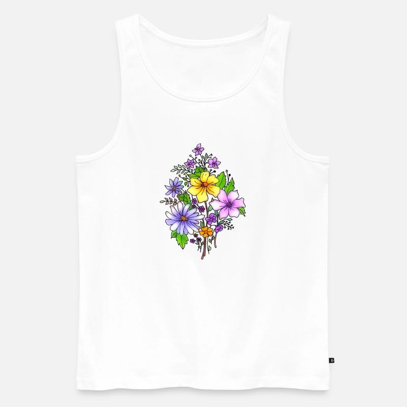 Blumen - Männer Premium Bio Tank Top - Weiß