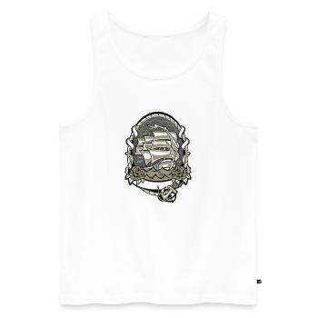 Wassersport - Männer Premium Bio Tank Top - Weiß - Vorne - Michal (187cm)