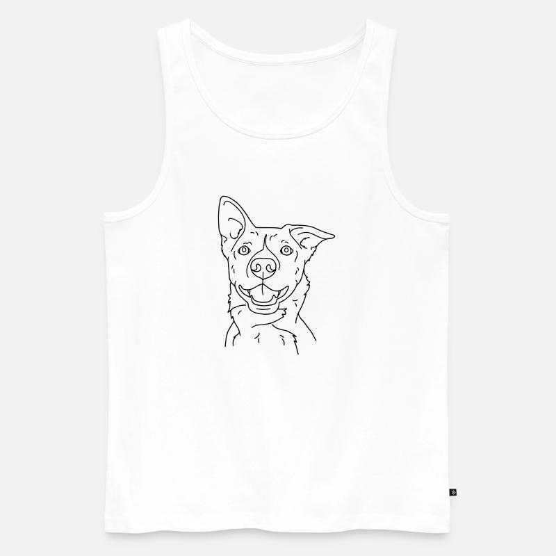 Hund - Männer Premium Bio Tank Top - Weiß