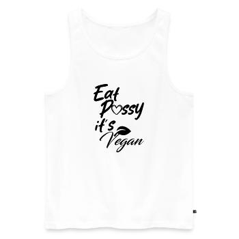 Eat PSSY ITS VEGAN X PUSSSY CENSORED Vegan - Männer Premium Bio Tank Top - Weiß - Vorne - AI Model Male 178 light (178cm)
