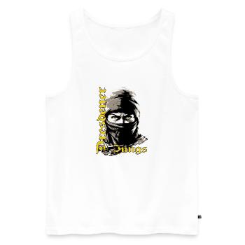 Dresdner Jungs Dresden T-Shirt Ultras Dresden - Männer Premium Bio Tank Top - Weiß - Vorne - Michal (187cm)