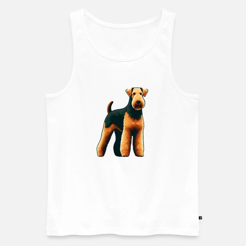 Airedale Terrier - Männer Premium Bio Tank Top - Weiß