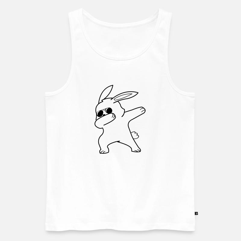 dabbing rabbit - Männer Premium Bio Tank Top - Weiß