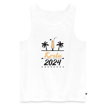 Crète 2024 - Débardeur bio Premium Homme - blanc - Devant - AI Model Male 178 light (178cm)