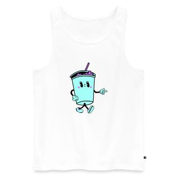 drink cartoon - Männer Premium Bio Tank Top - Weiß - Vorne - AI Model Male 178 light (178cm)