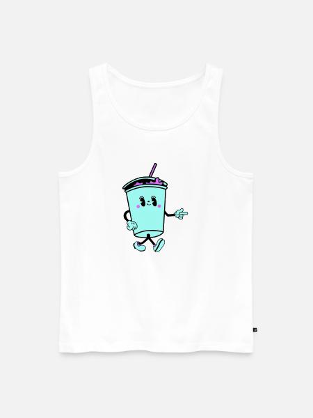 Boisson Dessin Animé - Débardeur bio Premium Homme - blanc