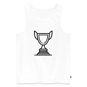 Trophäe - Männer Premium Bio Tank Top - Weiß - Vorne - Michal (187cm)