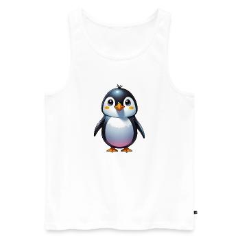 Pinguin - Männer Premium Bio Tank Top - Weiß - Vorne - Michal (187cm)