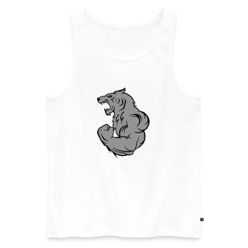 strong tiger wolf - Männer Premium Bio Tank Top - Weiß - Vorne - Michal (187cm)