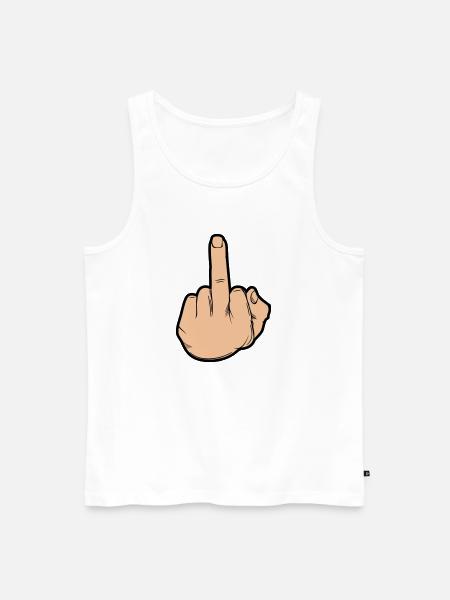 hand mittelfinger - Männer Premium Bio Tank Top - Weiß