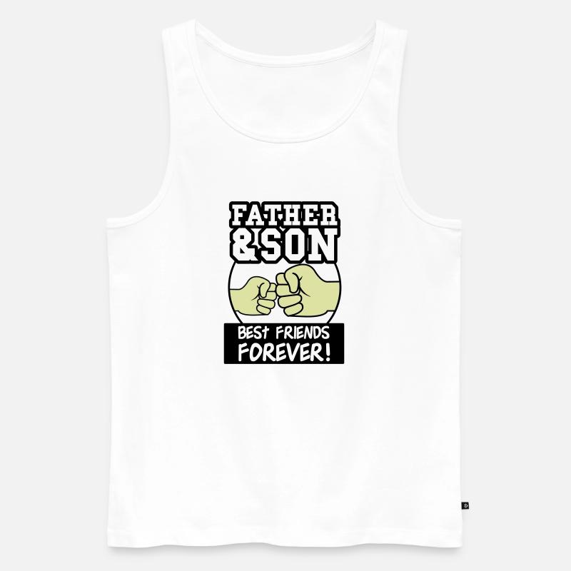 father and son 002 - Männer Premium Bio Tank Top - Weiß