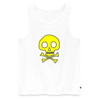 Schädel & Knochen - Männer Premium Bio Tank Top - Weiß - Vorne - Michal (187cm)